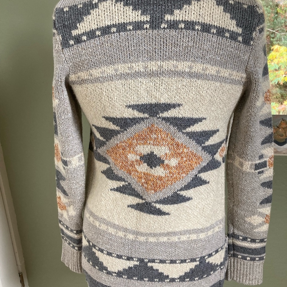 Lucky Brand Intarsia Cardigan Aztec design XS
